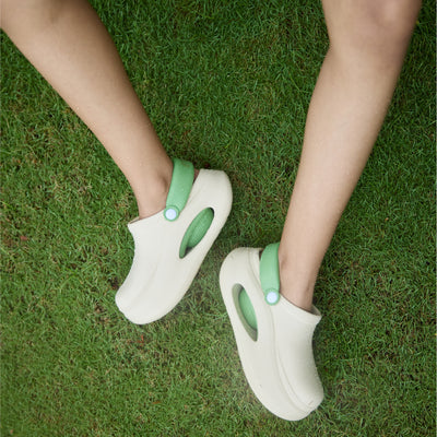 Cream and Green Cloud Clog