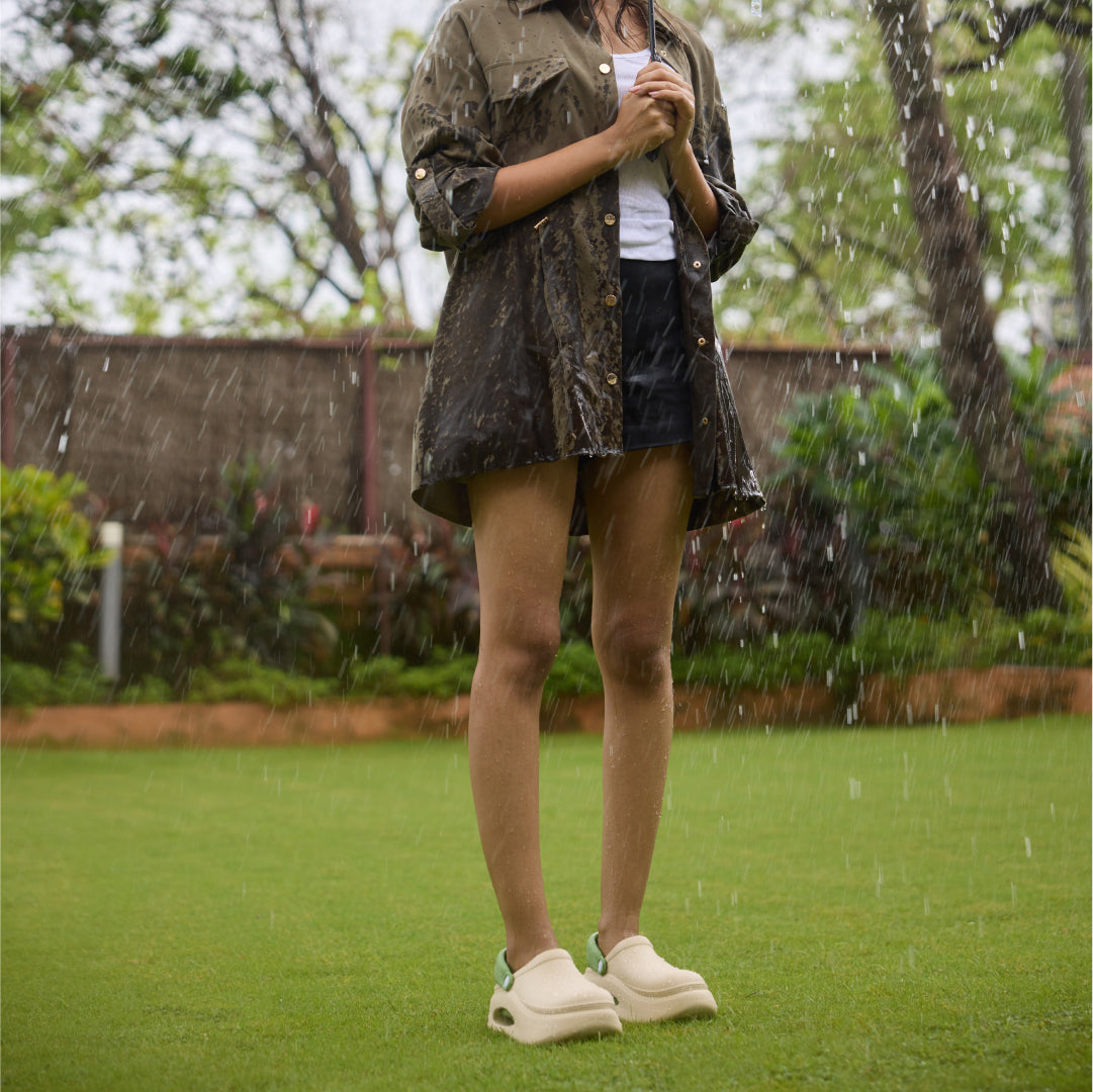 Cream and Green Cloud Clog