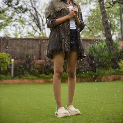 Cream and Green Cloud Clog