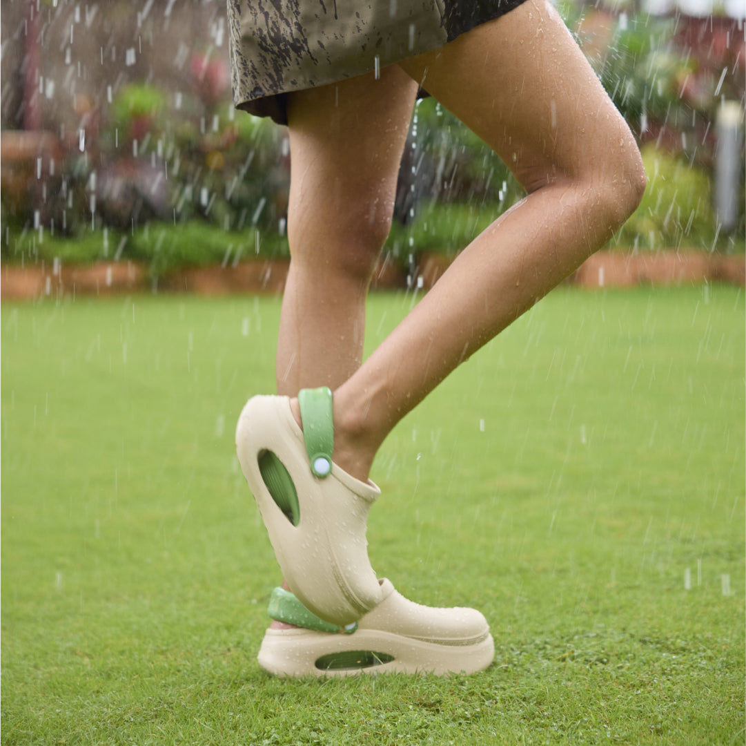 Cream and Green Cloud Clog