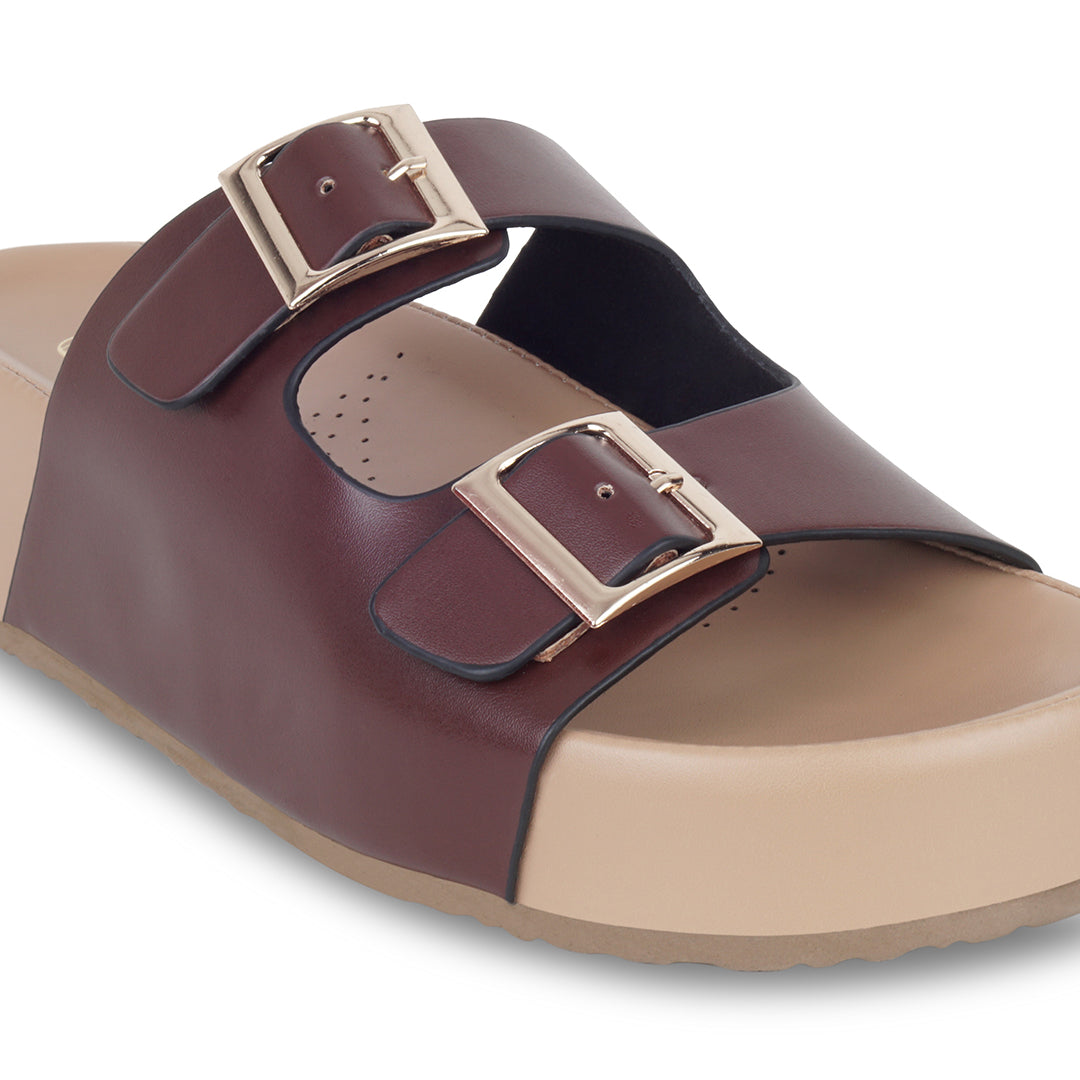 Brown Strapped Platform