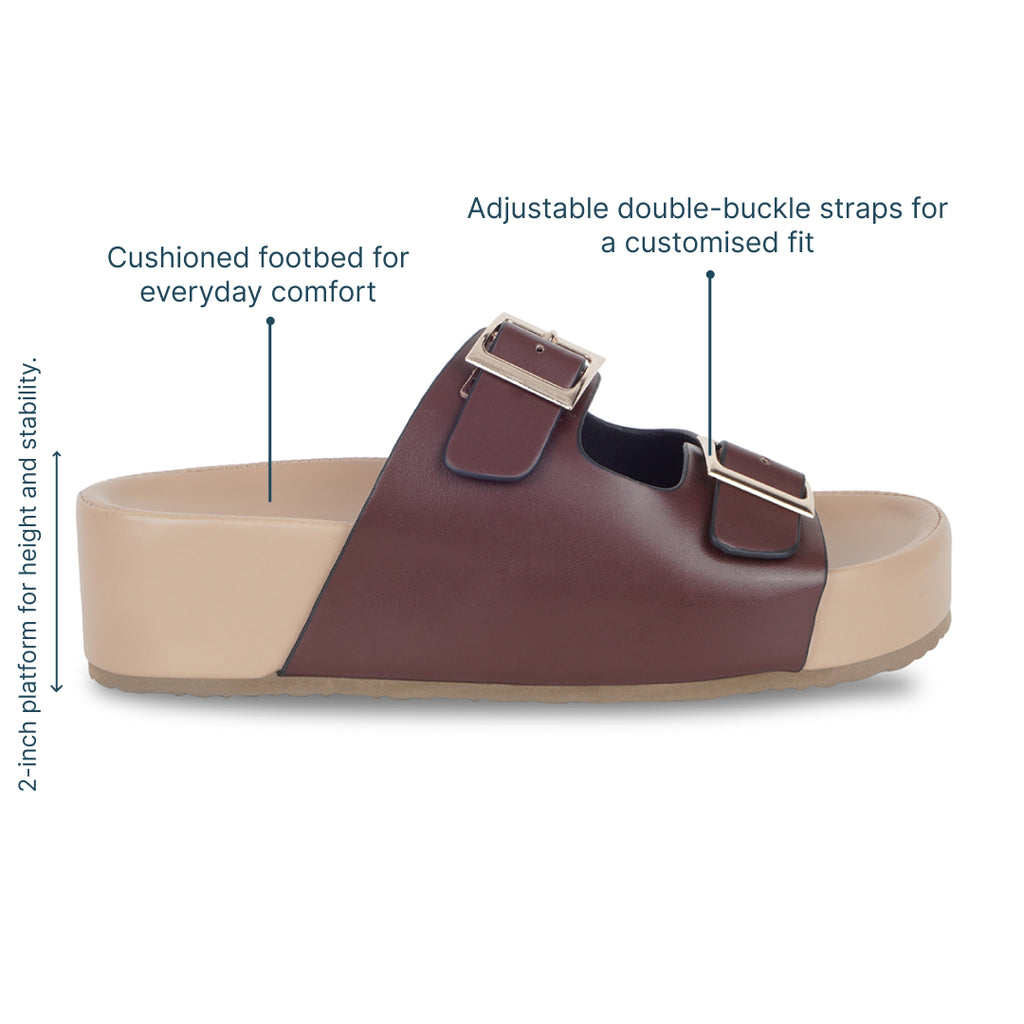 Brown Strapped Platform
