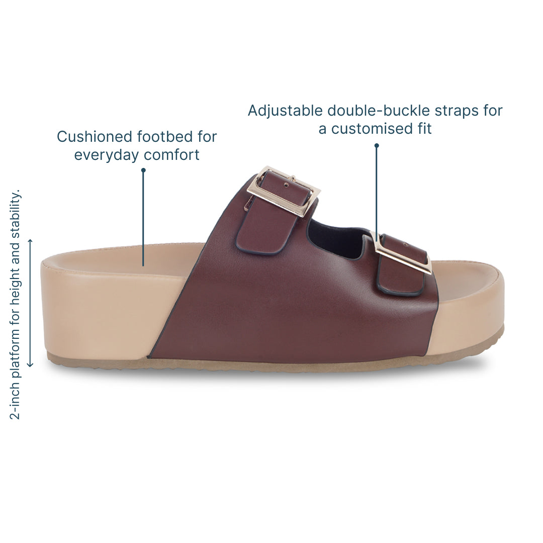 Brown Strapped Platform