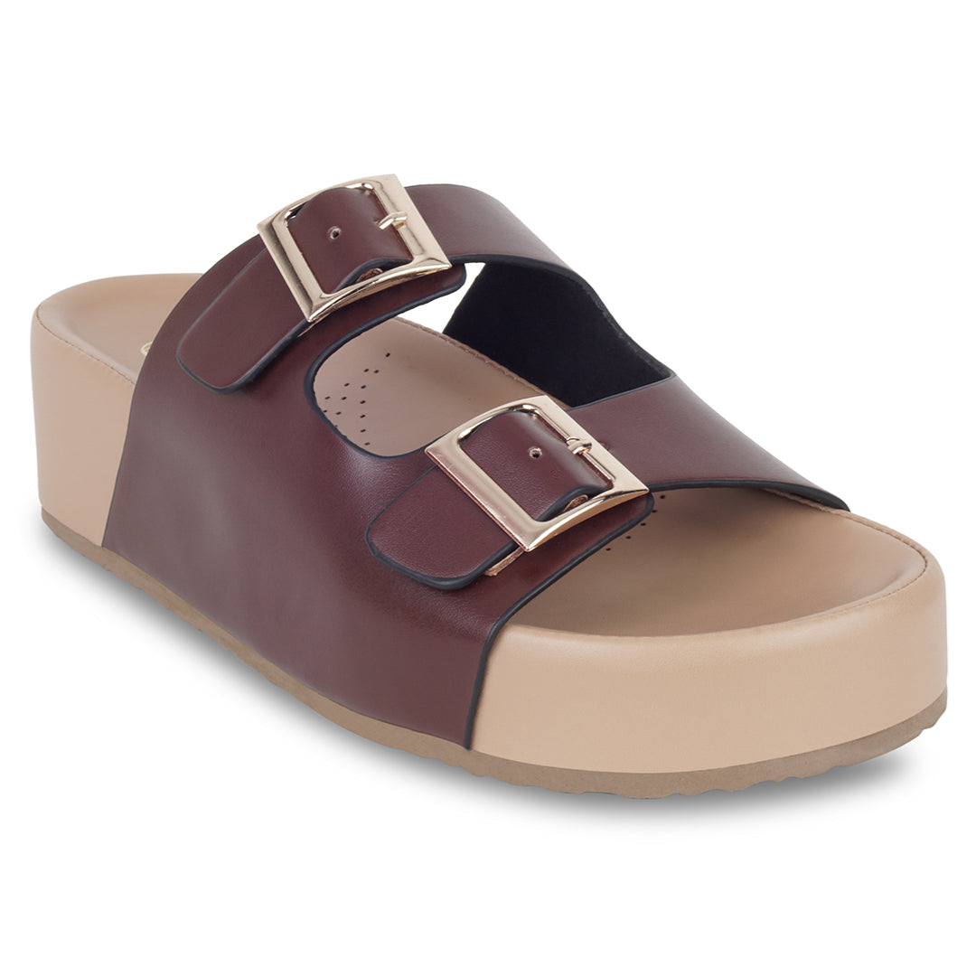 Brown Strapped Platform
