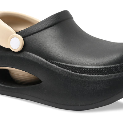 Black and Beige Cloud Clog