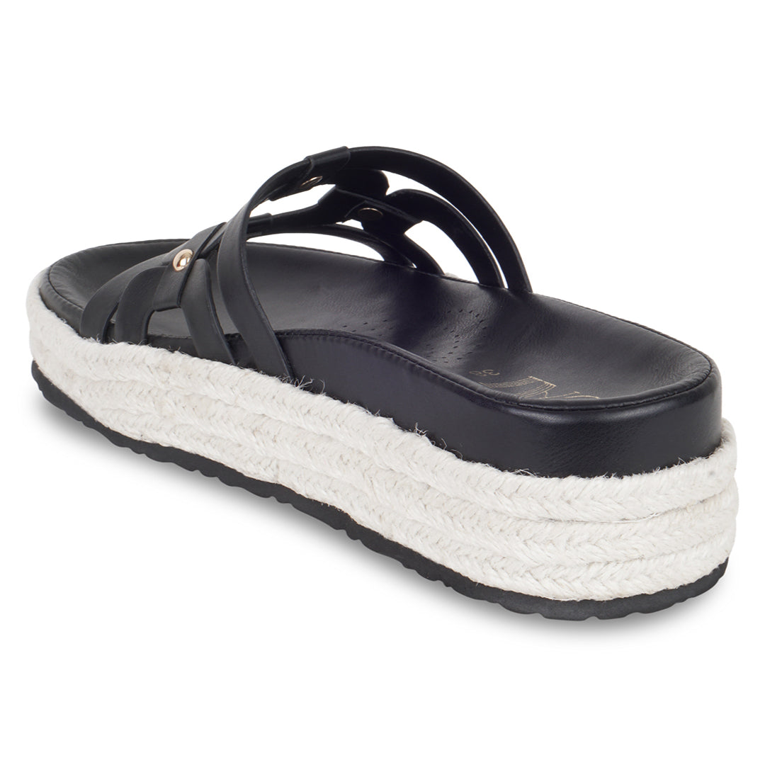 Geometric Jute Black Platforms