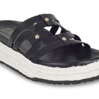 Geometric Jute Black Platforms