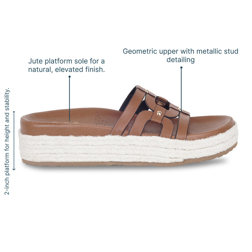 Geometric Jute Tan Platforms
