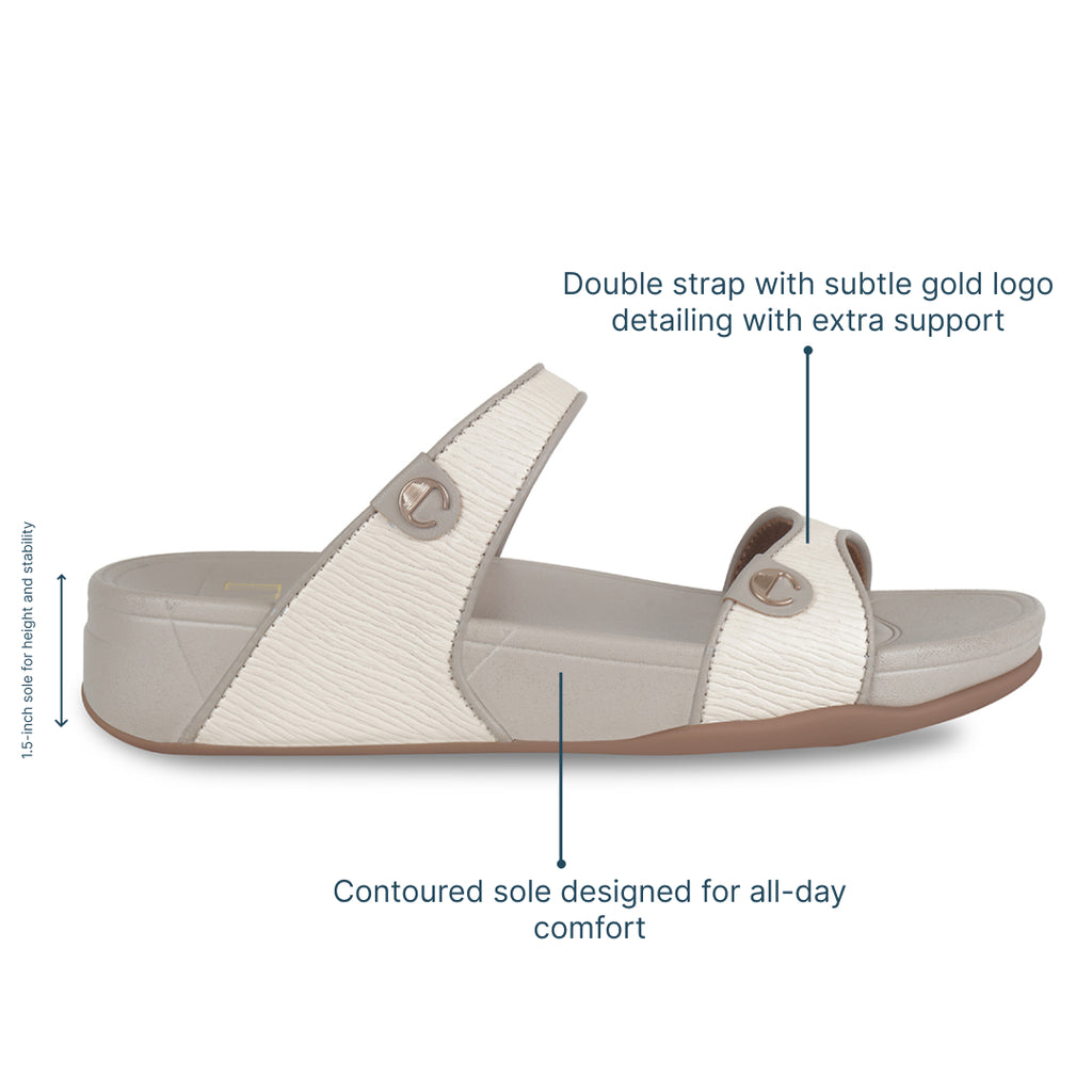 Cord Twostrapped Beige Platform