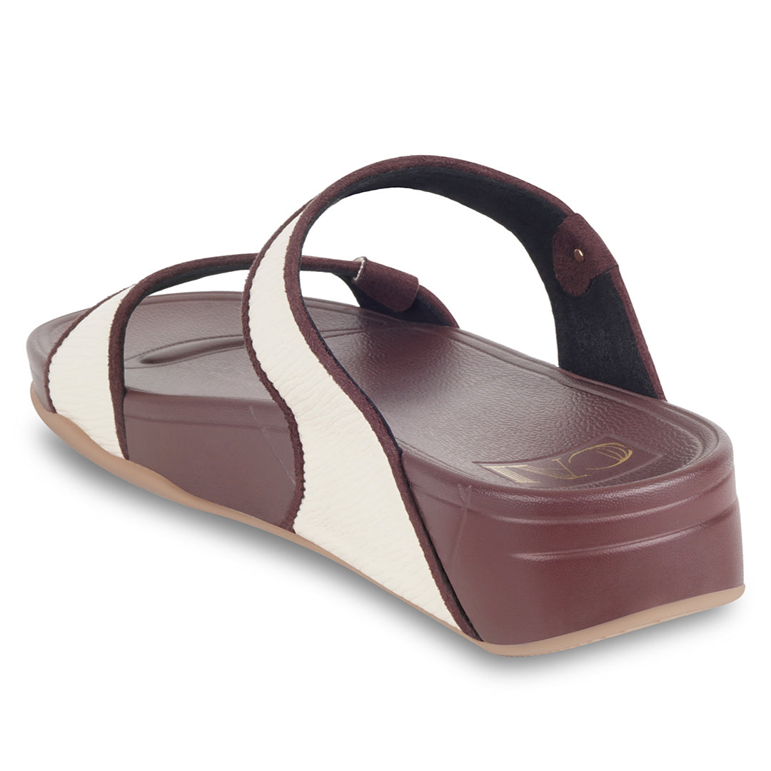 Cord TwoStrapped Brown Platform