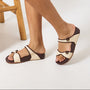 Cord TwoStrapped Brown Platform
