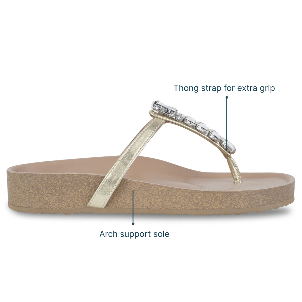 Sparkly Gold Beige Sliders