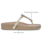 Sparkly Gold Beige Sliders