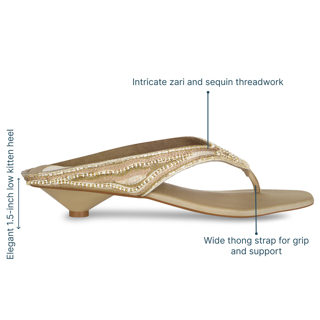 Lehere Kitten Gold Heel