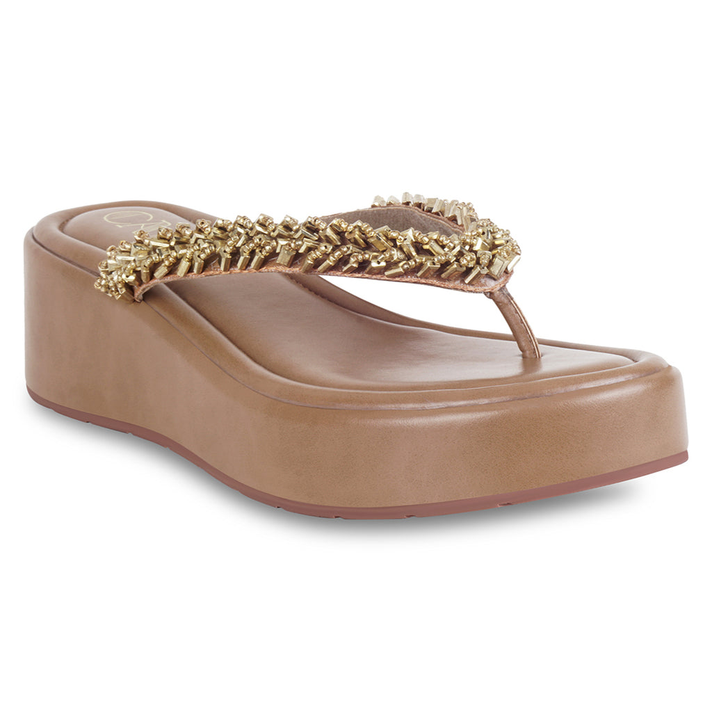 Tress Gold Thong Platform