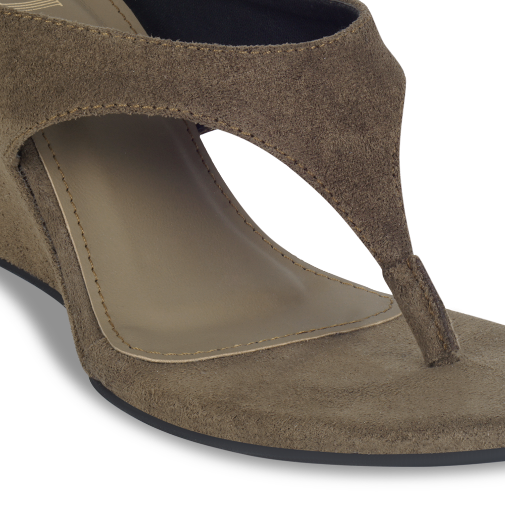 Cindy Suede Olive Wedge
