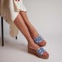 Blue Thread Sequin Platform