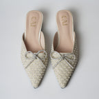 Pearly White Mule Heels