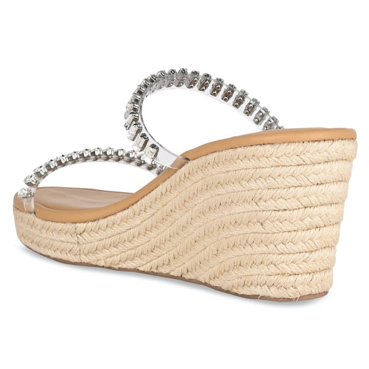 Jute White Wedge Slip On Sandals White Strappy Jute Braided