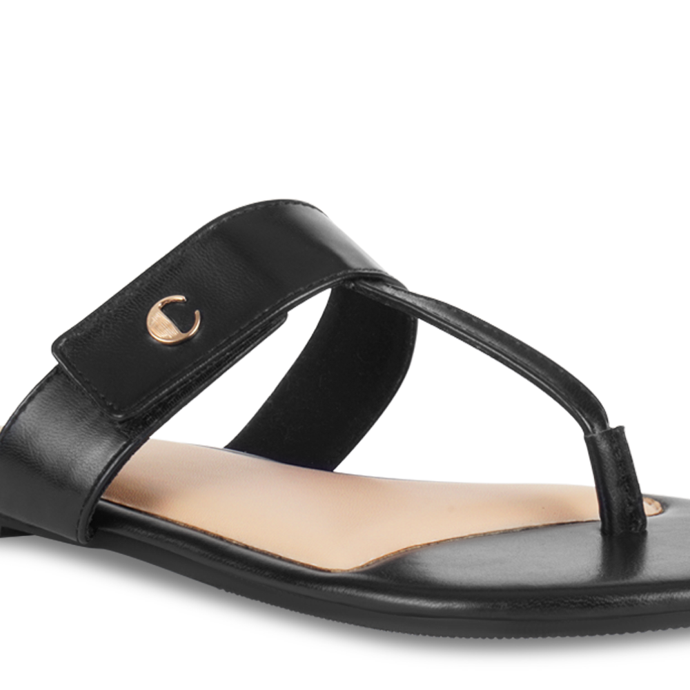 Black T-Strap Flats