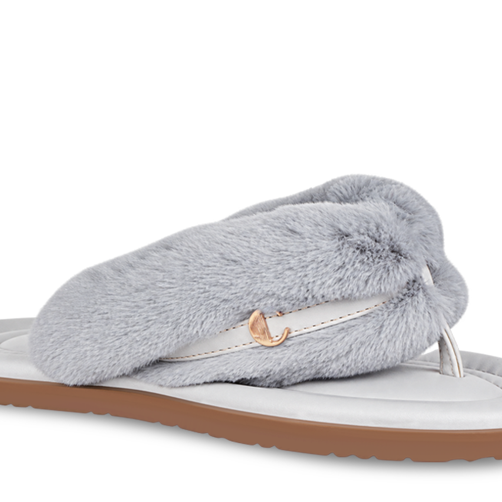 Icy Blue Fuzzy Flats