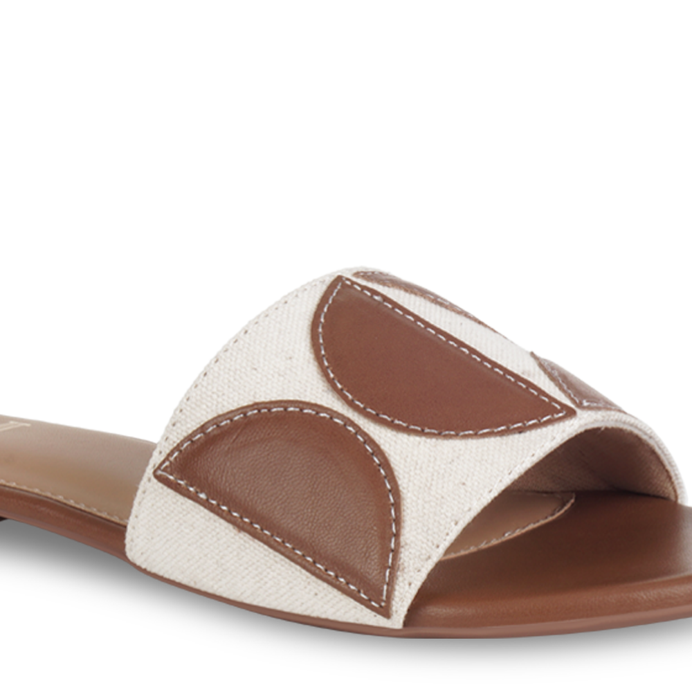 Geometric canvas tan flats