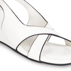 Criss Cross White Sandal Wedge