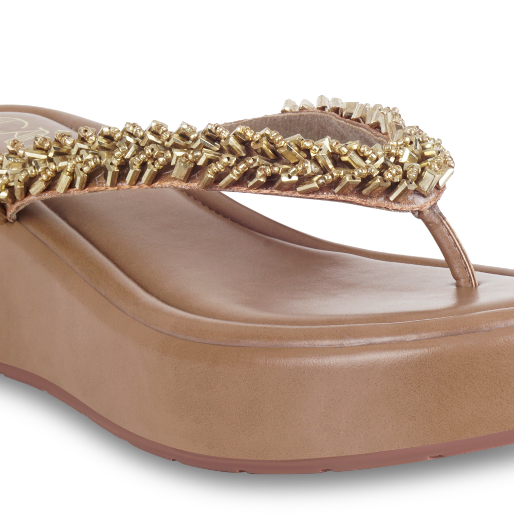 Tress Gold Thong Platform