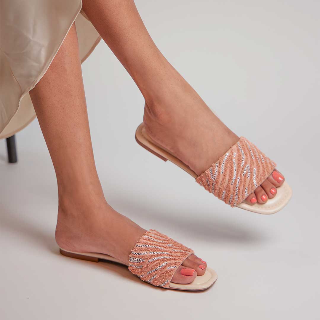 Blush Thread Sequin Flat