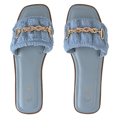 Blue Chained Pop Flats