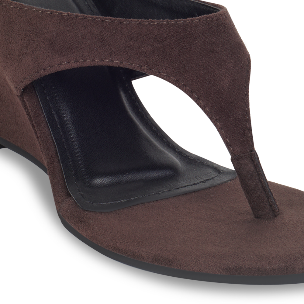 Cindy Suede Brown Wedge