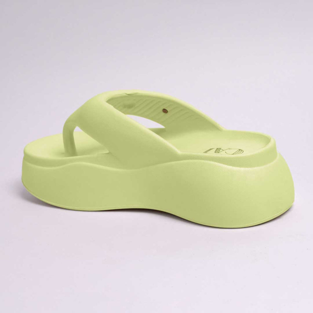 Electric Green Thong Slides