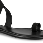Black Toe Loop Sandals