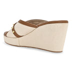 Canvas Rivet Tan Wedges