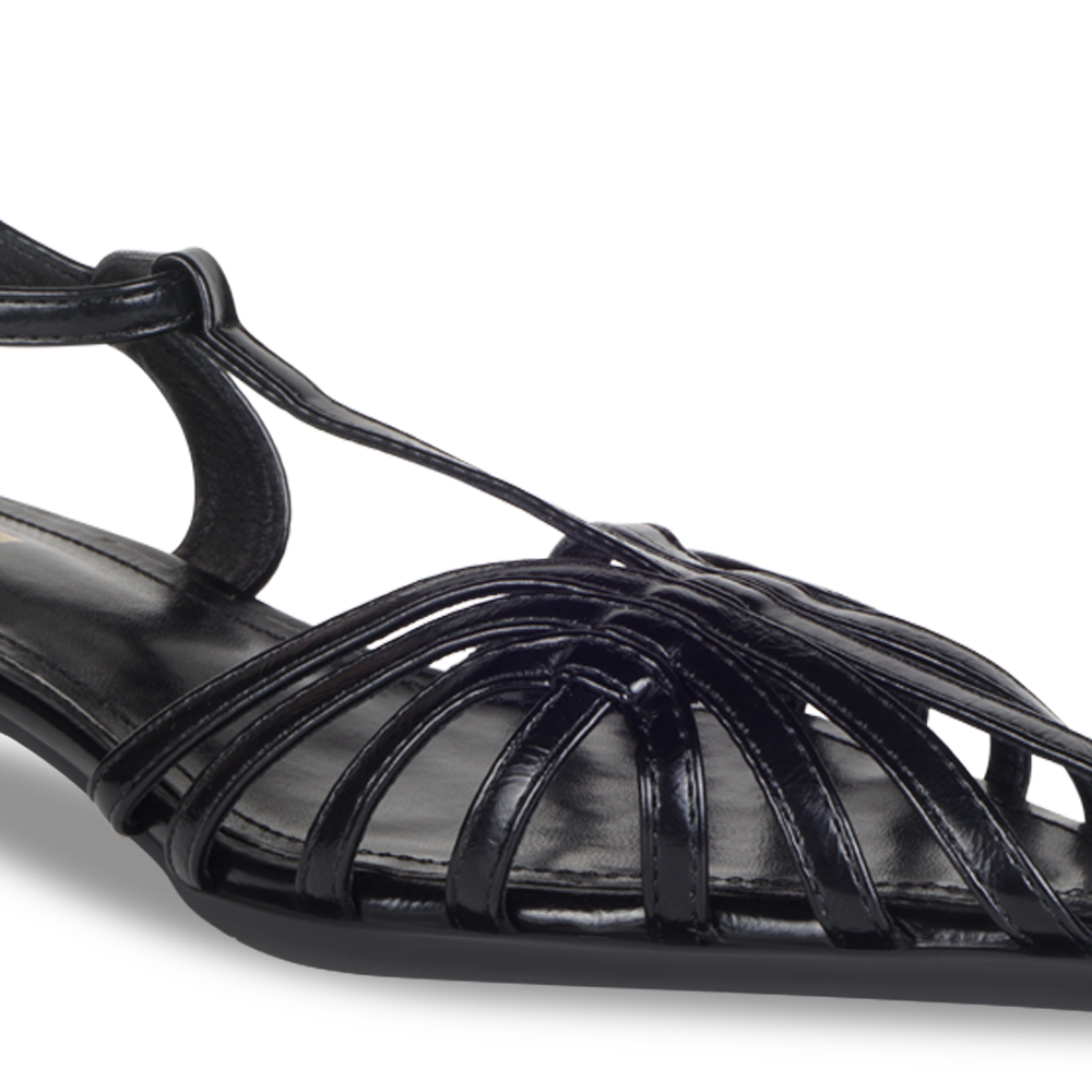 Webbed Black Slingback Heels