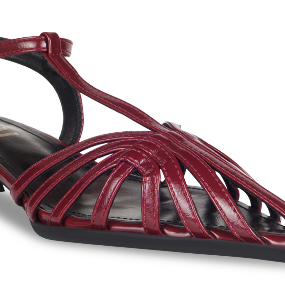 Webbed Maroon Slingback Heels