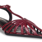 Webbed Maroon Slingback Heels
