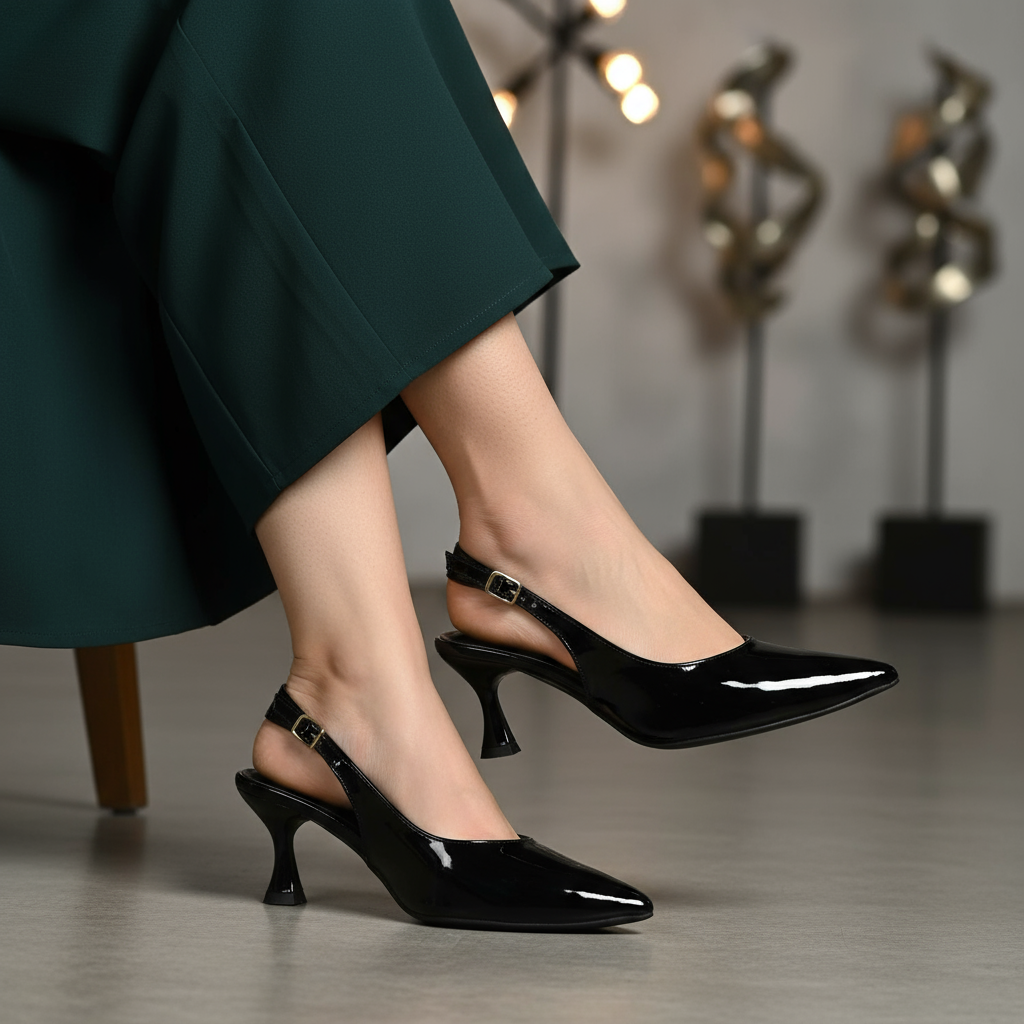 Black Slingback Pumps