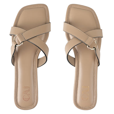 Tan Crossover Flats