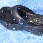 Jet Black Thong Slides