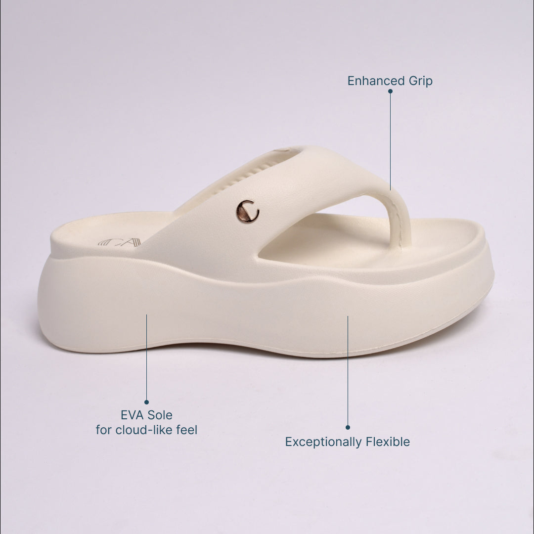 Marshmallow White Thong Slides