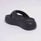 Jet Black Thong Slides