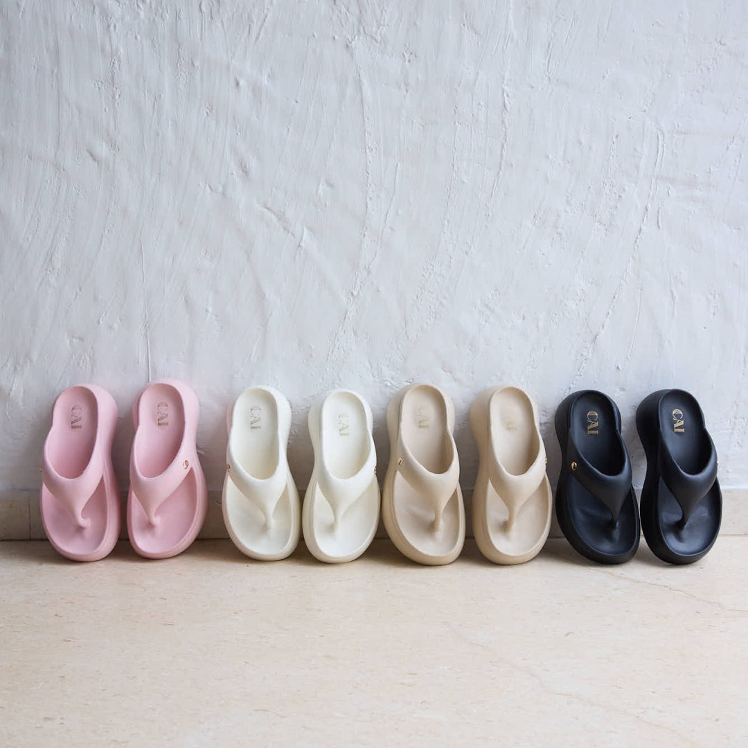 Marshmallow White Thong Slides