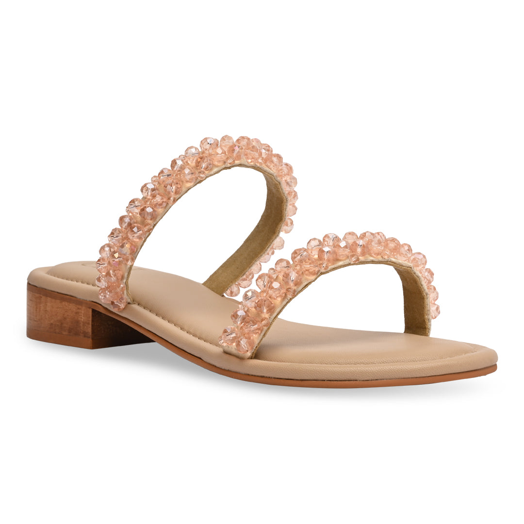 Peach Crystal Flats