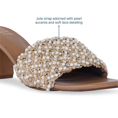 Pearly Jute Lace Heel