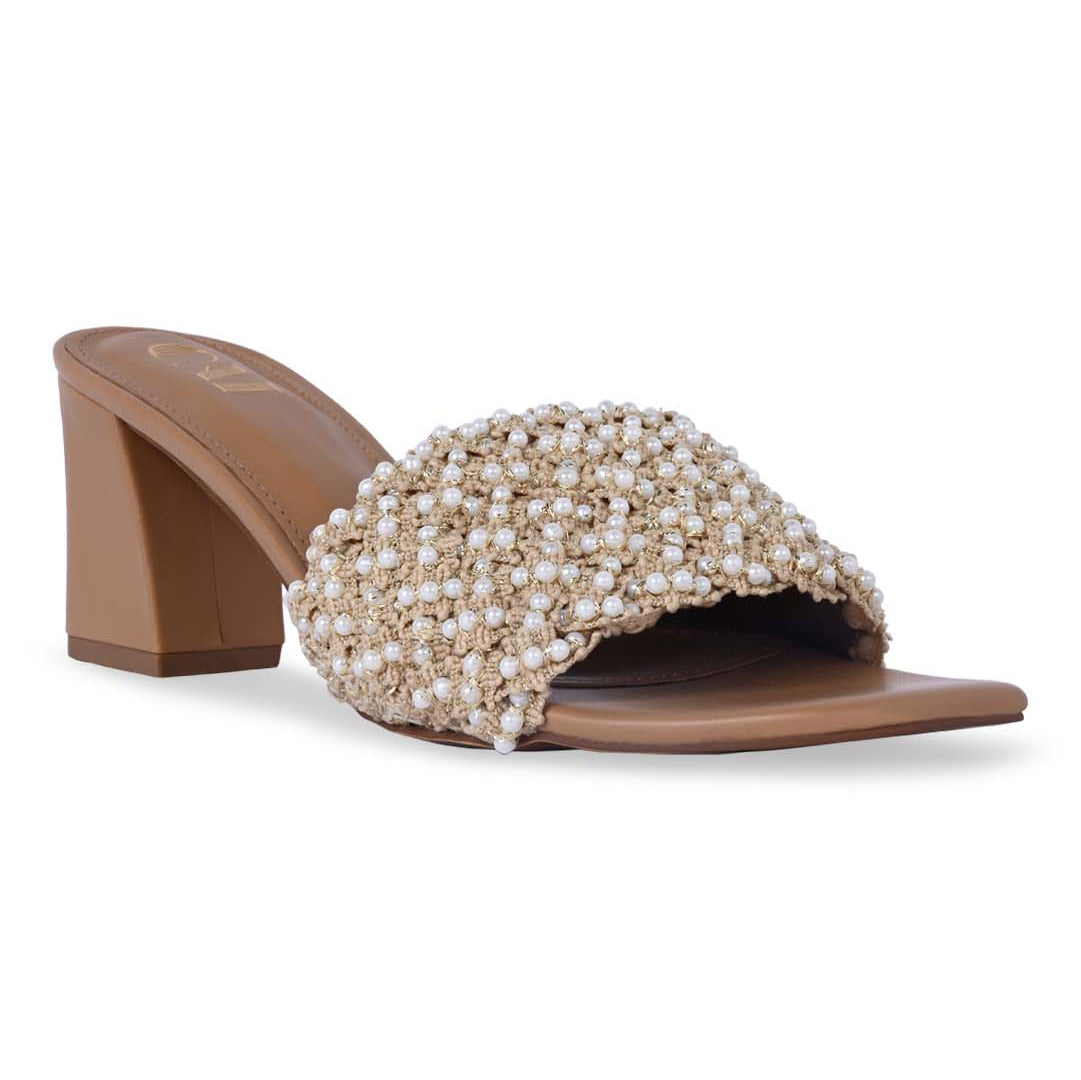 Pearly Jute Lace Heel