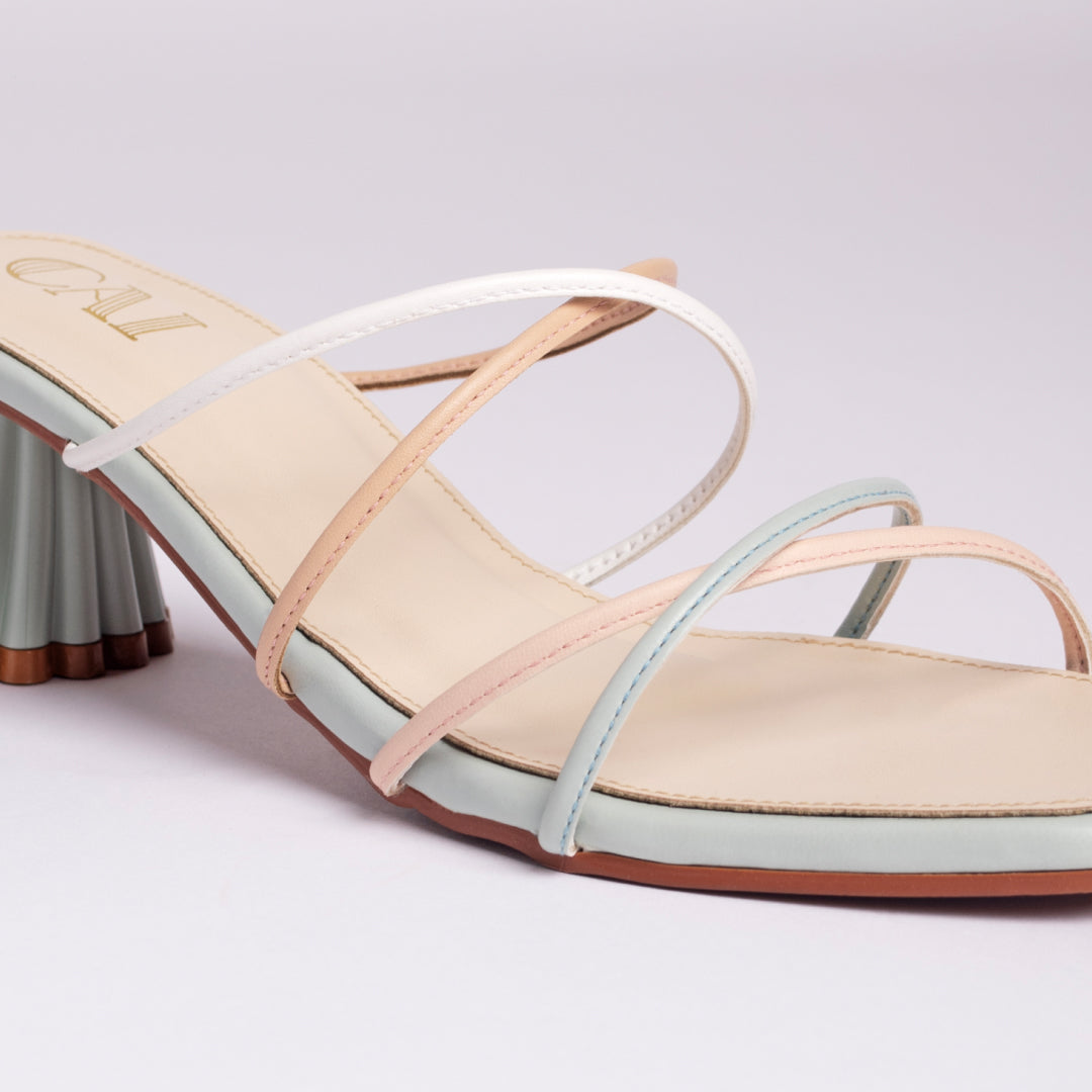 Multi Strap Pastel Block Heel The CAI Store