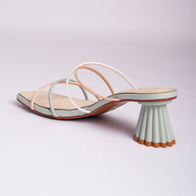 Multi Strap Pastel Block Heel