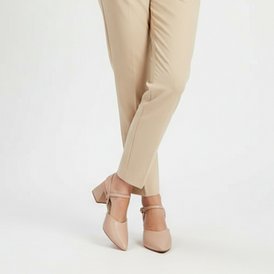 Peach Ankle Strap Pumps