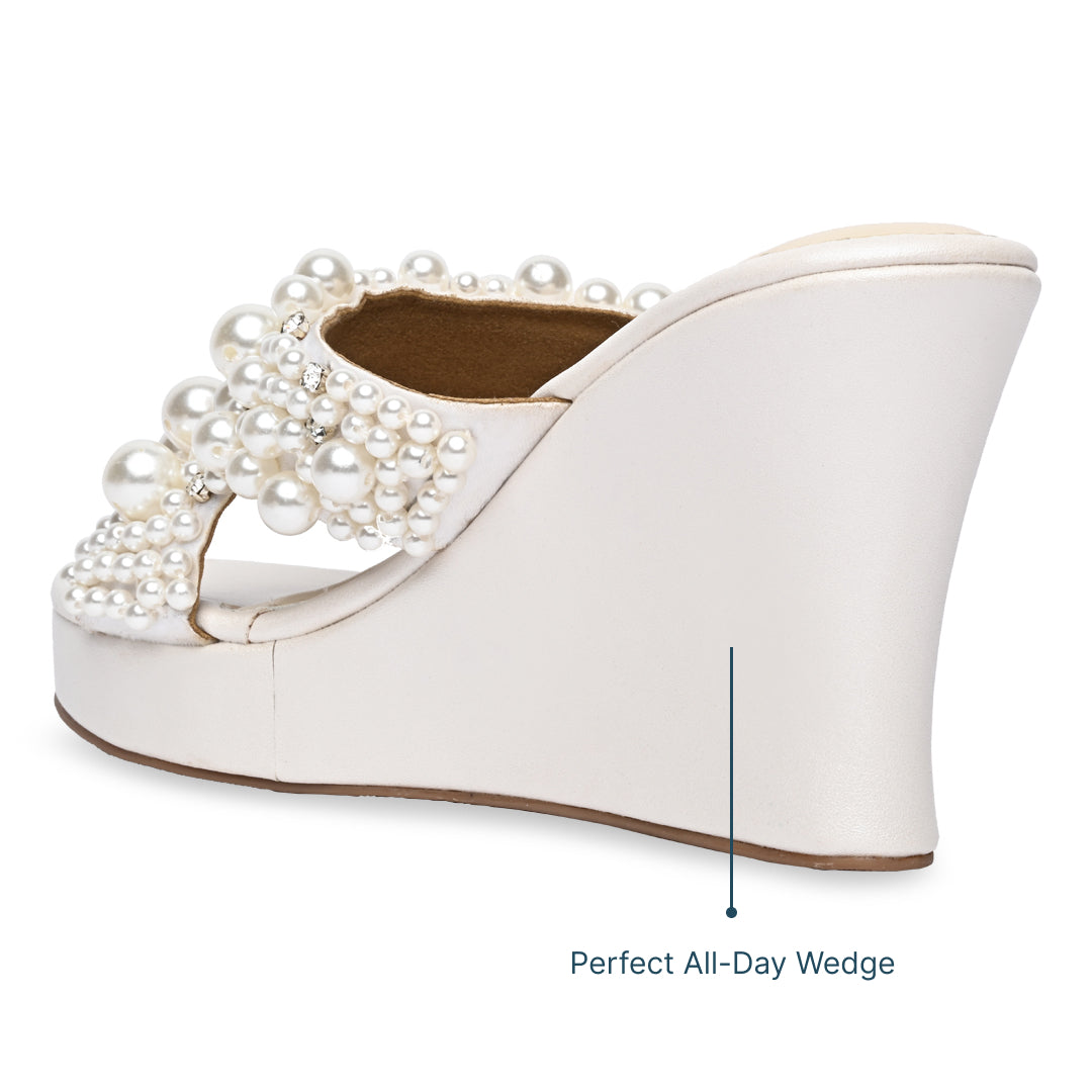 All white wedges online